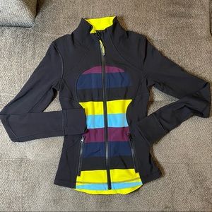 Lululemon Forme Jacket Striped with Bright Colors, Like New!